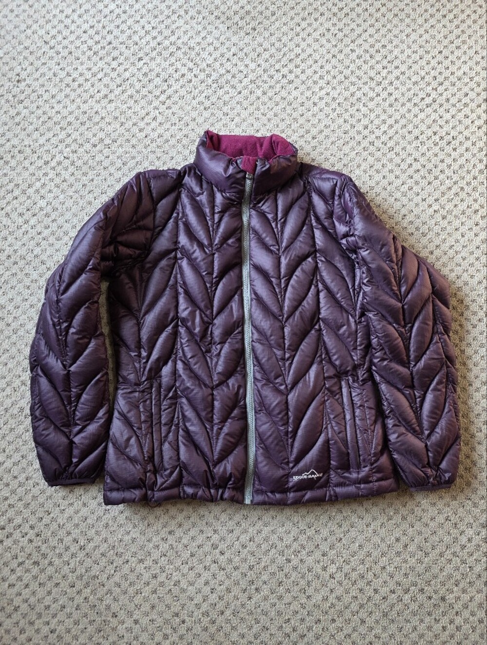 Eddie Bauer 700 Fill Purple Quilted Packable Down Jacket